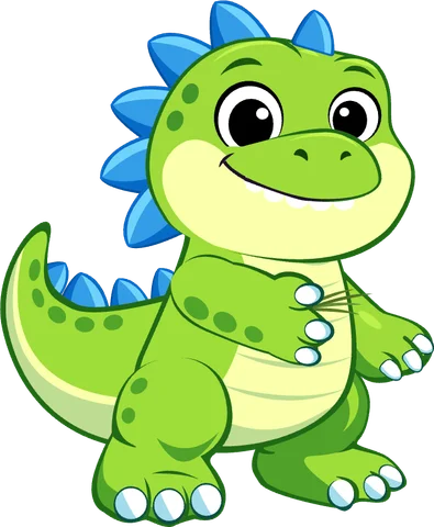 Dinossauro, personagem da letra D no aplicativo ABC Alphabet