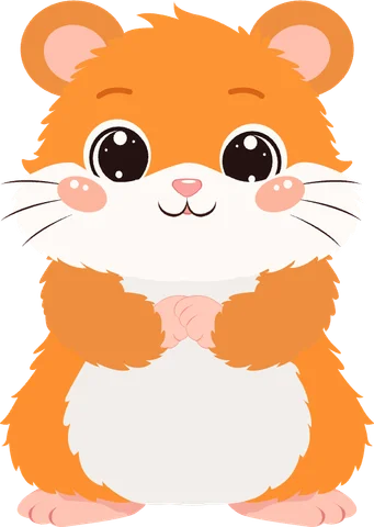 Hamster, personagem da letra H no aplicativo ABC Alphabet