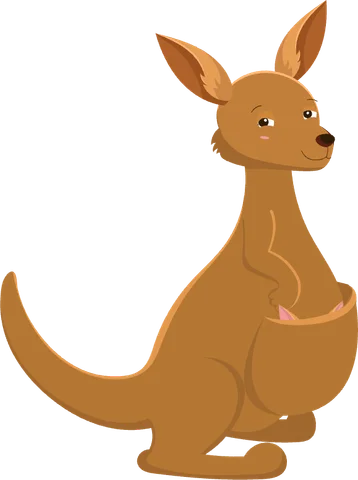Kangaroo, the character for letter K in the ABC Alphabet app