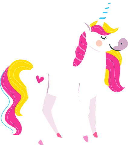 Unicorn, the character for letter U in the ABC Alphabet app