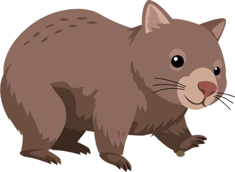 Wombat, el personaje de la letra W en la app ABC Alphabet